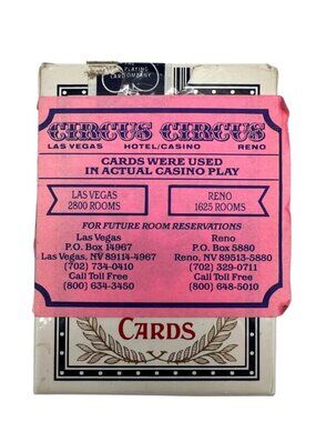 Vintage Circus Circus Hotel/Casino USPCC Playing Cards Deck Used in Casino Play